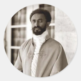 Haile Selassie - Messiah - Jah Rastafari Sticker ラウンドシール