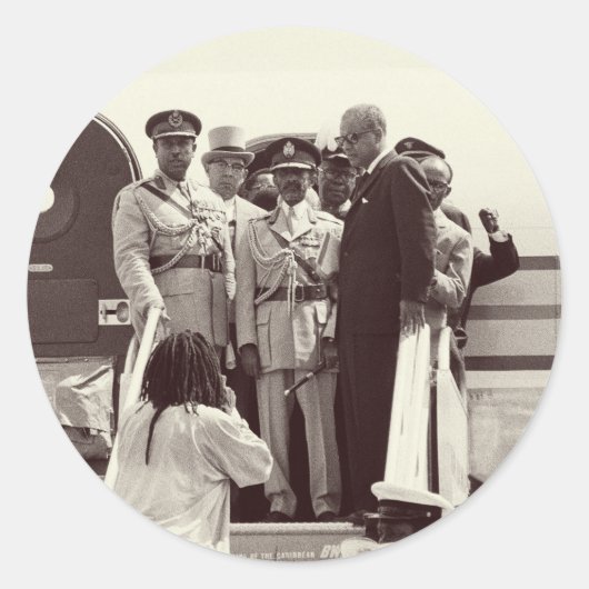 Haile Selassie - Messiah - Jah Rastafari Sticker ラウンドシール (正面)