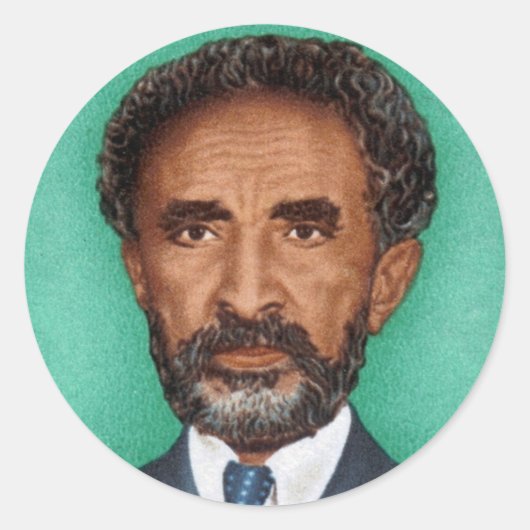 Haile Selassie - Messiah - Jah Rastafari Sticker ラウンドシール (正面)