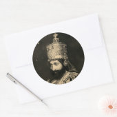 Haile Selassie - Messiah - Jah Rastafari Sticker ラウンドシール (封筒)