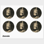 Haile Selassie - Messiah - Jah Rastafari Sticker ラウンドシール (シート)