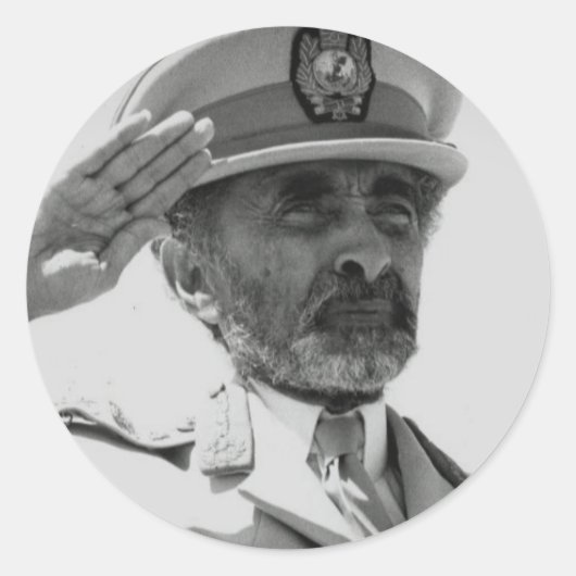 Haile Selassie - Messiah - Jah Rastafari Sticker ラウンドシール (正面)