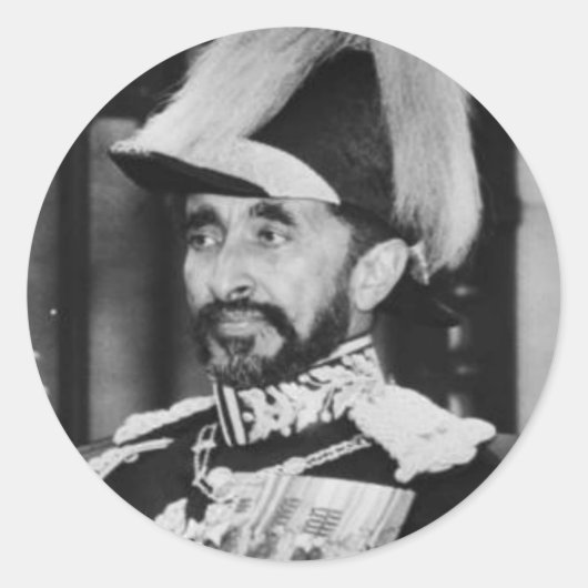 Haile Selassie - Messiah - Jah Rastafari Sticker ラウンドシール (正面)