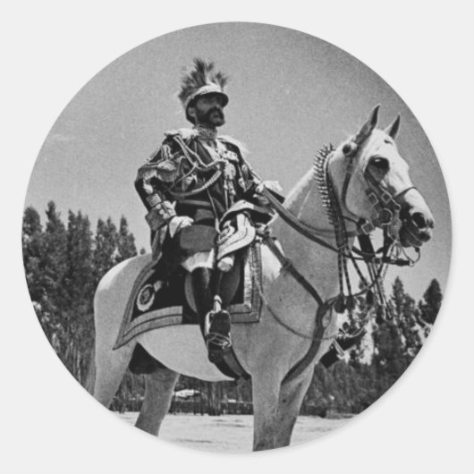Haile Selassie - Messiah - Jah Rastafari Sticker ラウンドシール (正面)