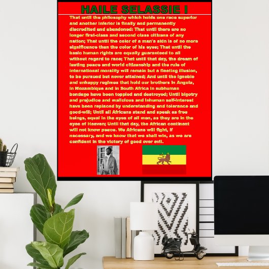 Haile Selassie War Speech to UN Canvas Poster ポスター (ホームオフィス)