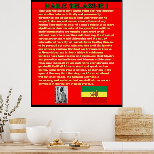 Haile Selassie War Speech to UN Canvas Poster ポスター (キッチン)