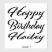 Hailey Name Vorname black Sticker Geburtstag シール (シート)