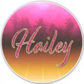 Hailey Vorname Name golden pink Aufkleber Sticker シール (正面)