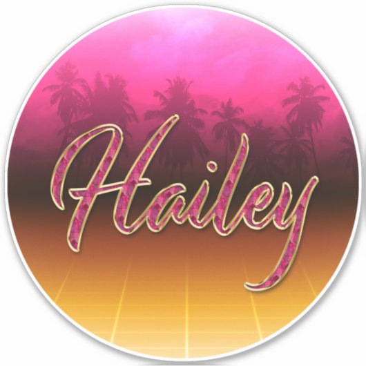 Hailey Vorname Name golden pink Aufkleber Sticker シール (正面)