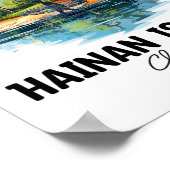 Hainan Island China Surfing Travel, Asia Tourist V ポスター (角)