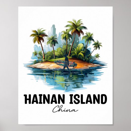 Hainan Island China Surfing Travel, Asia Tourist V ポスター (正面)