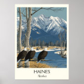 Haines Alaska Eagles Snowy Mountains ポスター (正面)