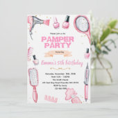 Hair and Nails pamper party invitation 招待状 (スタンド正面)