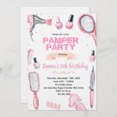 Hair and Nails pamper party invitation 招待状 (正面/裏面)