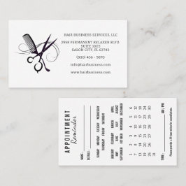 Hair Appointment Reminder Calendar Business Card 名刺