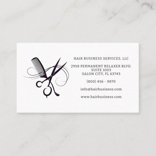 Hair Appointment Reminder Calendar Business Card 名刺 (正面)
