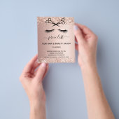 Hair beauty salon rose gold glitter pricelist チラシ (手)