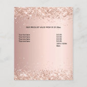 Hair beauty salon rose gold glitter pricelist チラシ (裏面)