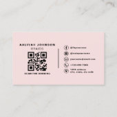 Hair Braider Business Card with Photo and QR Code 名刺 (裏面)