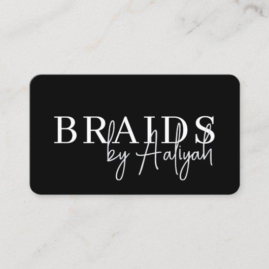 Hair Braiding Booking QR Code 名刺 (正面)