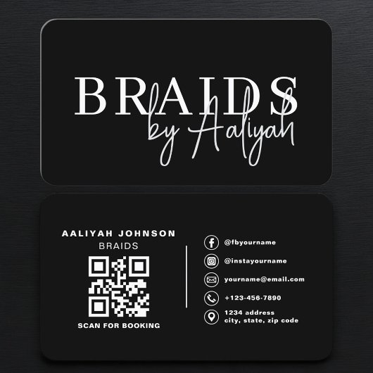 Hair Braiding Booking QR Code 名刺