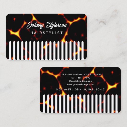 Hair comb looking hairstylist 名刺 (正面/裏面)