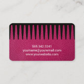 Hair Comb Scissors | Pink Leather Texture 名刺 (裏面)