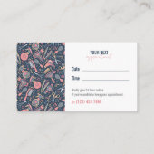 Hair Folk Navy & Blush —  Appointment Reminder 名刺 (裏面)