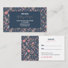 Hair Folk Navy & Blush —  Appointment Reminder 名刺