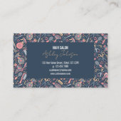 Hair Folk Navy & Blush —  Appointment Reminder 名刺 (正面)