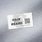 Hair Logo Hair & Beard Q R Code マグネット名刺 (インサイチュ)