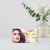 Hair & Make upサロン、写真、金ゴールド、Vs 2 名刺 (スタンド正面)