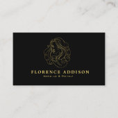 Hair Makeup Artist Modern Black QR Code  名刺 (正面)