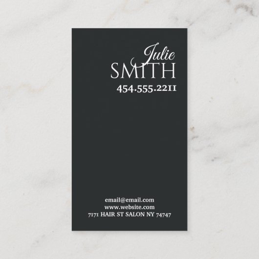 Hair Salon  名刺 (裏面)