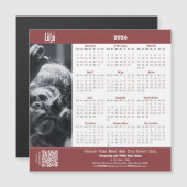 Hair Salon Burgundy White 2026 Calendar Magnet (正面/裏面)