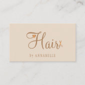 Hair salon modern beige natural hair stylist 予約カード (正面)