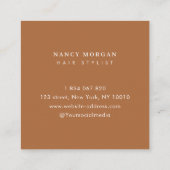 Hair Salon Photo Collage Terracotta  スクエア名刺 (裏面)