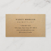 Hair Salon Rustic Kraft  Business Card 名刺 (裏面)