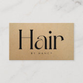Hair Salon Rustic Kraft  Business Card 名刺 (正面)