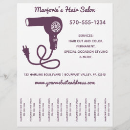 Hair Salon Stylist Flyer, Tear Off Strips チラシ