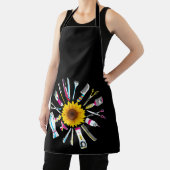 Hair Stylist Barber Tools Floral エプロン (インサイチュ)