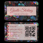 Hair Stylist Black Opal QR Code 名刺