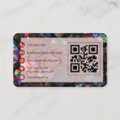 Hair Stylist Black Opal QR Code 名刺 (裏面)