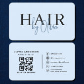 Hair Stylist Blue QR Code 名刺