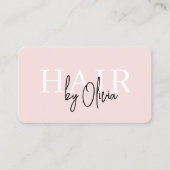  Hair Stylist Blush Pink QR Code 名刺 (正面)