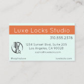 Hair Stylist Business Card Elegant Salon 名刺 (裏面)