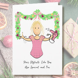 Hair Stylist Cartoon Funny Thank You from Customer カード