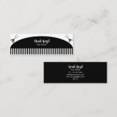 Hair stylist comb hair salon mini Business Card スキニー名刺 (正面/裏面)