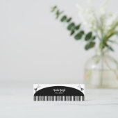 Hair stylist comb hair salon mini Business Card スキニー名刺 (スタンド正面)