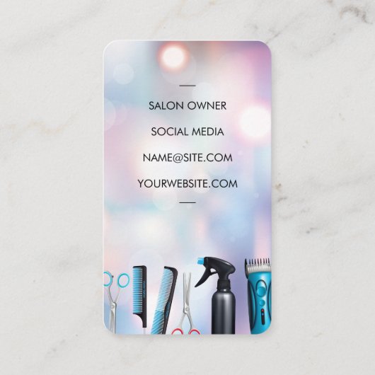 Hair Stylist Comb Scissors Logo | Beauty 名刺 (裏面)